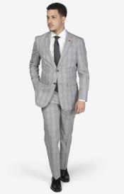 Mens2-buttonNotchLapelWoolSlimFitSuitLightGrey