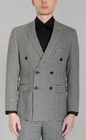  Mens Black and White Large Houndstooth