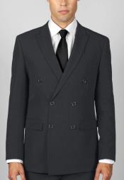  Mens Charcoal Grey Double Breasted Suit