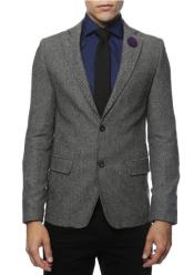  and White Tweed Blazer - Gray Herringbone Sport Coat