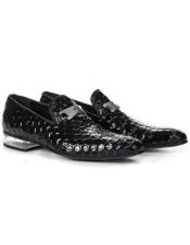  Mauri Black Patent Slip On Shoes