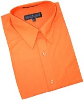  Orange Cotton Blend Dress