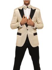  Ivory Tuxedo With Ivory Stripe Pants