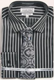  Mens Slim Fit Stripe Shirt with