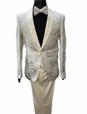  Paisley Suit - Cream Tuxedo