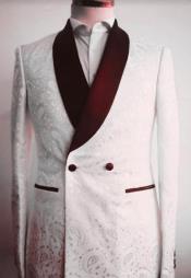  Two Button Shawl Lapel Suit Red