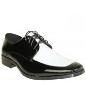  Gangster Shoes Mens White ~ Black Two-Tone Lace Up