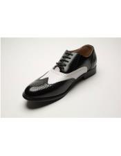  Gangster Shoes Mens Two Toned Black ~ White Lace