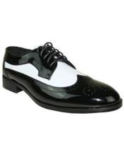  Gangster Shoes Mens Black And White Jean Tuxedo Shoes