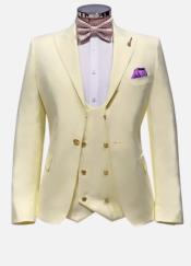  Off White Wedding Suit - Ivroy Prom Suit Gold