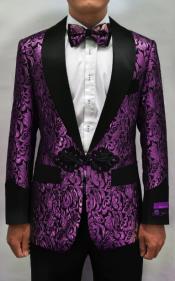  Tuxedo - Purple Blazer - Paisley Dinner Jacket +