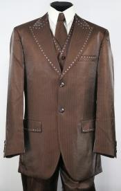  Mens Brown Tuxedo Suit - Brown