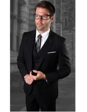  Mens Black Checkered Suit - Business