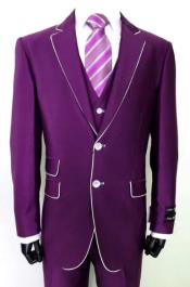  Suit and White Trim - Purple Tuxedo