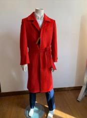  J54449 Red Trench Coat - Long
