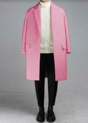  Mens Baby Pink Overcoat - Three
