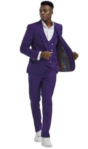 PurpleandGoldButtonSuitWithVestWithDoubleBreasted