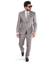  Suit - 34 Short Silver Grey Suit - Size