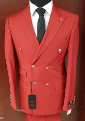  Mens 2 Button Double Breasted Suit