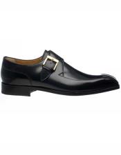  Mens French Calfskin Monk Strap With Buckle Bicycle Toe