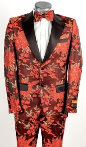  Red Floral Suit - Red Floral