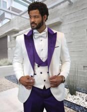  Toned Tuxedo With Matching Tuxedo - White and Purple