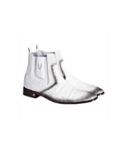  Mens White Cowboy Boot - Faded