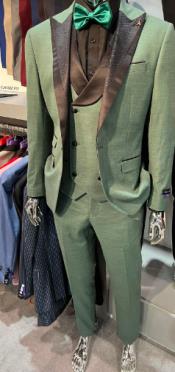  Olive Green Tuxedo - Sage Green Suit - Vested