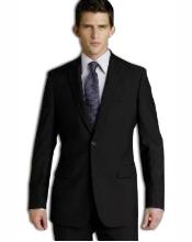  36 Long Suit - Size 36L Solid Black Suit