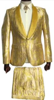 Suit - Yellow Tuxedo - Paisley Suits - Floral
