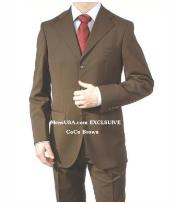  Short Suit - Mens Dark Brown Suits 48s