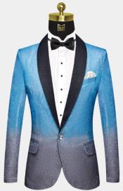  and Blue Tuxedo - Gradient Sky Blue and Silver