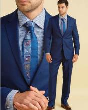  Mens Neon Blue Suit - Wool