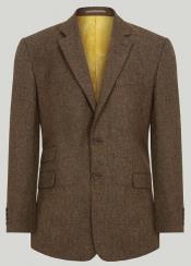  Brown Tweed Wool Suit - Taupe