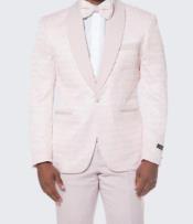  Mens Pink Tuxedo With Textured Pattern
