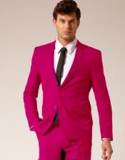  Cotton Fabric Suit - Fuchsia Suit For Summer