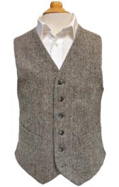  Mens Tweed Vest - Charcoal -