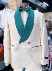  Suit For Groom - Green Tuxedo With Bowtie