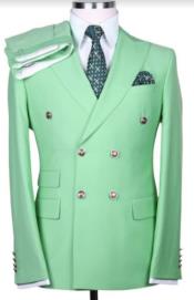  Suit For Groom - Green Tuxedo With Bowtie