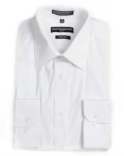  Inch Neck Dress Shirts in White