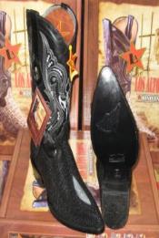  Para Hombre Negro - Los Altos Boots Black Genuine