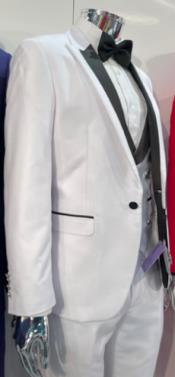  Retro Paris Suits Mens Suit White