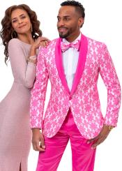  Paisley Pattern and Wedding Tuxedo in Hot Pink