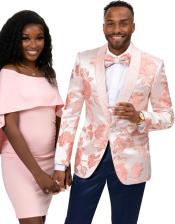  Vested Paisley Pattern and Wedding Tuxedo in Blush Pink
