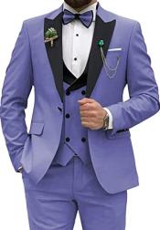  Men Vested Double Breasted Vest Lavender