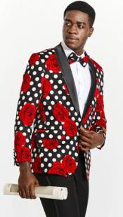  Prom Blazer - Red and Gold Blazer For Homecoming