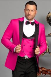 Mens1ButtonHotPinkTuxedo-PeakLapelWith