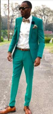  Mens Suits Emerald Green