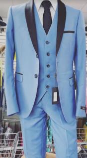  Blue Tuxedo - Light Blue Groom Suit - Sky
