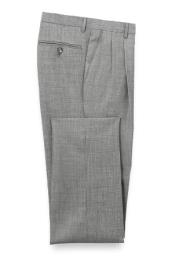 Mens Sharkskin Pants Grey - Wool